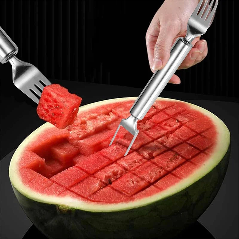 Watermelon Slicer Cutter - 다목적 휴대용 2In1 수박 슬라이서 포크