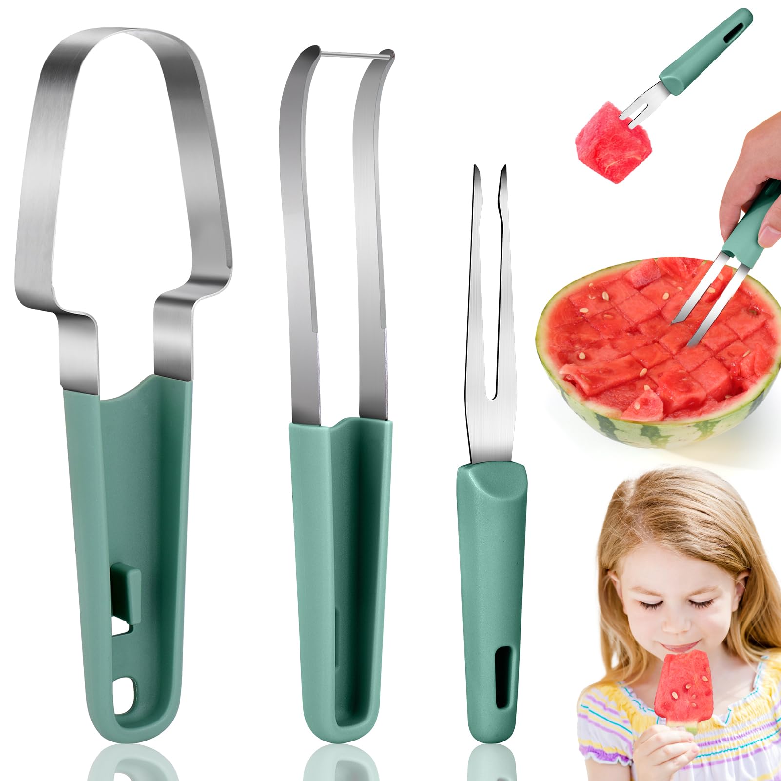Watermelon Slicer Cutter - 3 in 1 수박 포크 슬라이서