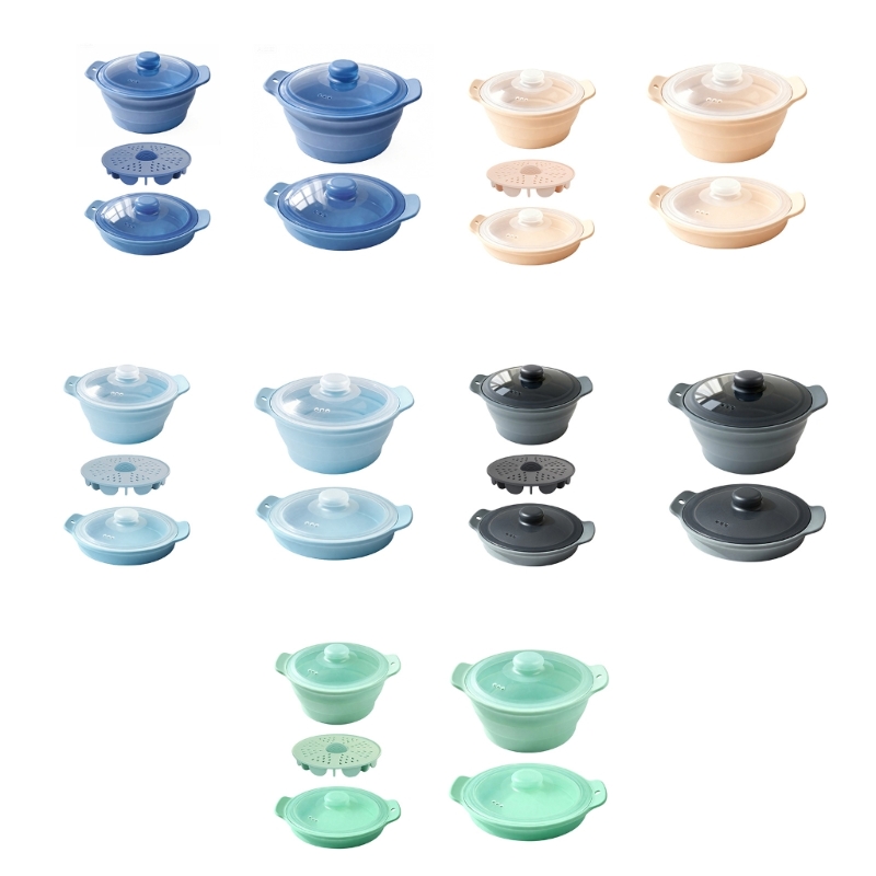 Silicone Steamer Basket - 전자레인지용 스팀 바구니가 있는 접이식 실리콘