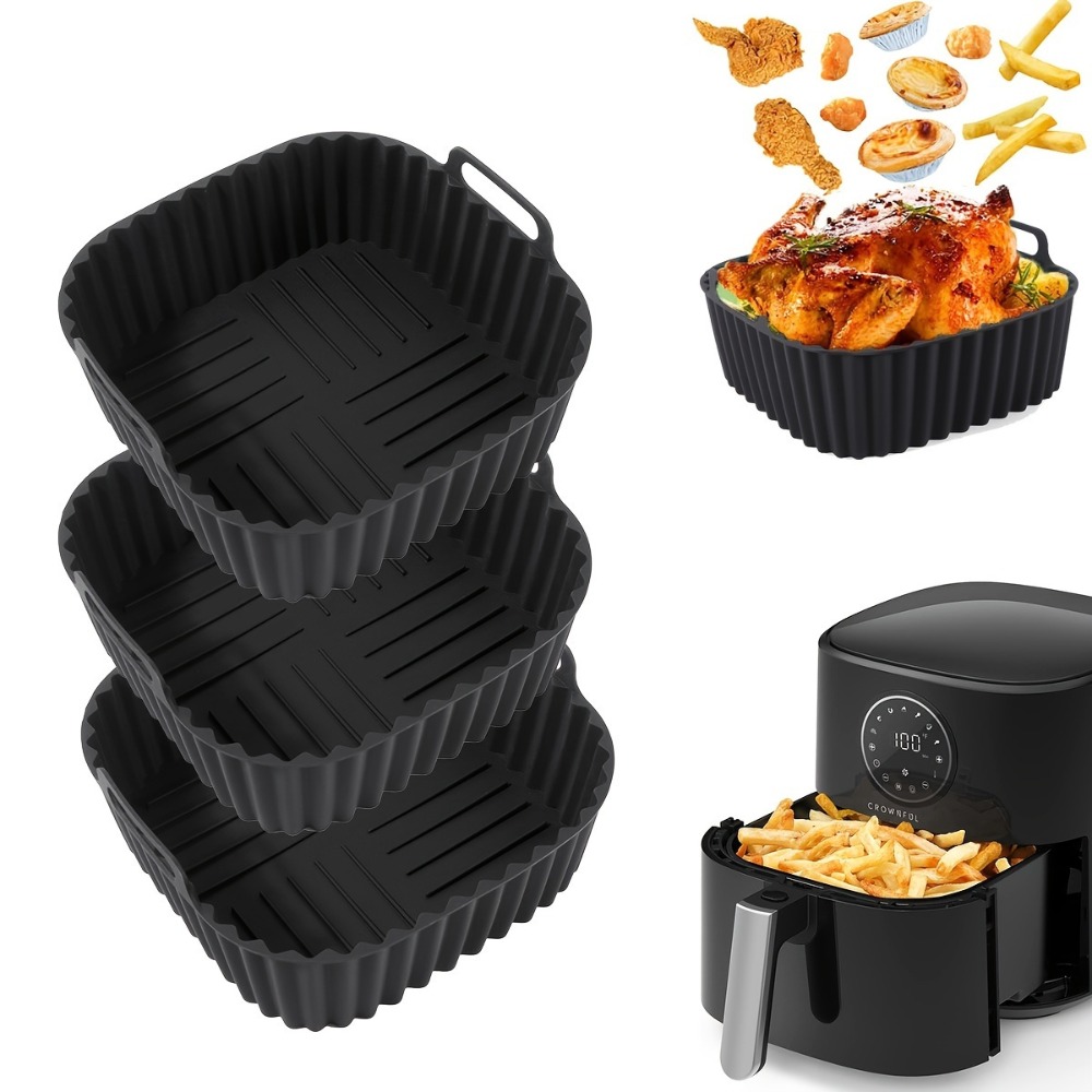 Silicone Steamer Basket - 에어프라이어 실리콘 라이너 사각형 재사용 가능