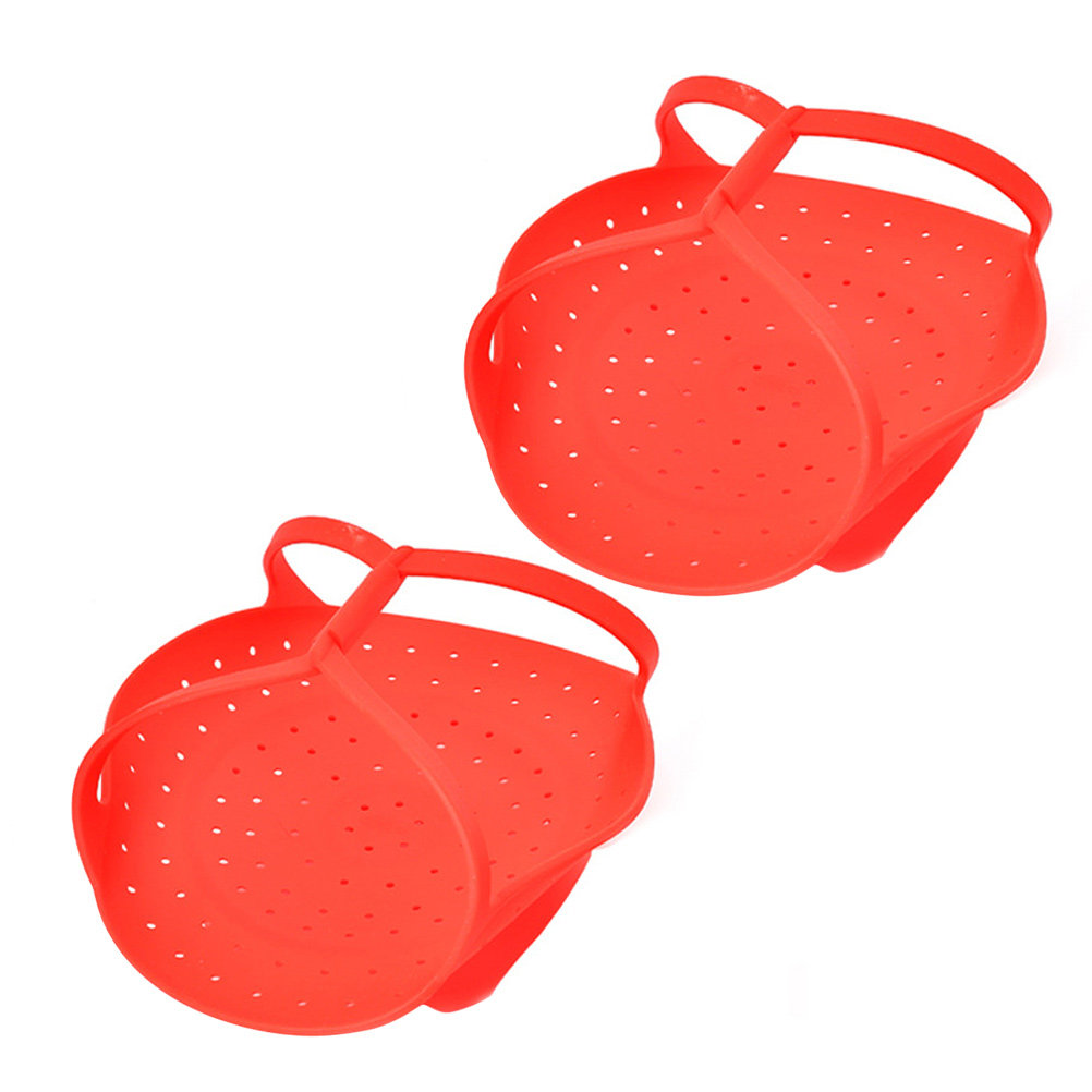 Silicone Steamer Basket - 2개 접이식 실리콘 찜기 랙 야채
