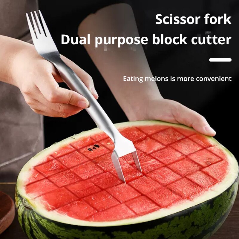 Watermelon Slicer Cutter - 다용도 휴대용 2in1 수박 포크 슬라이서
