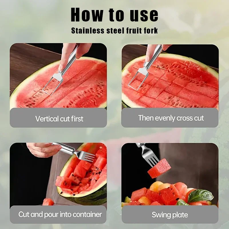 다목적 휴대용 2In1 수박 슬라이서 포크 수박 슬라이 - Watermelon Slicer Cutter 리뷰 및 가격
