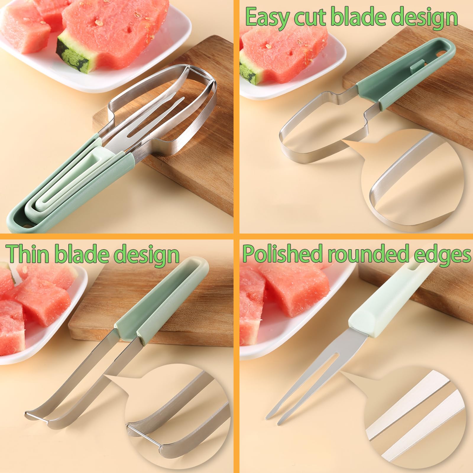 3 in 1 수박 포크 슬라이서 커터 스테인리스 스틸  - Watermelon Slicer Cutter 리뷰 및 가격