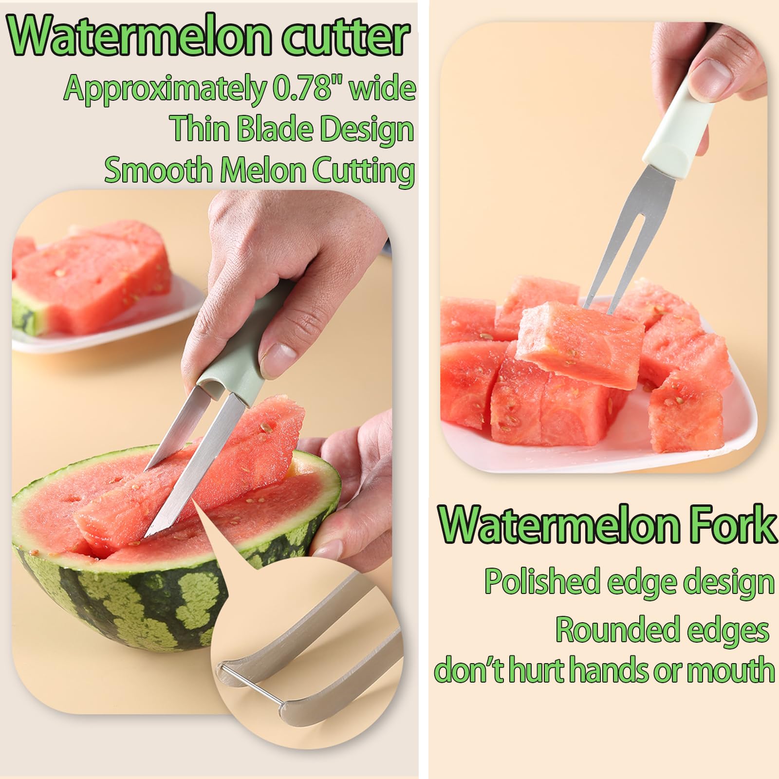 3 in 1 수박 포크 슬라이서 커터 스테인리스 스틸  - Watermelon Slicer Cutter 리뷰 및 가격