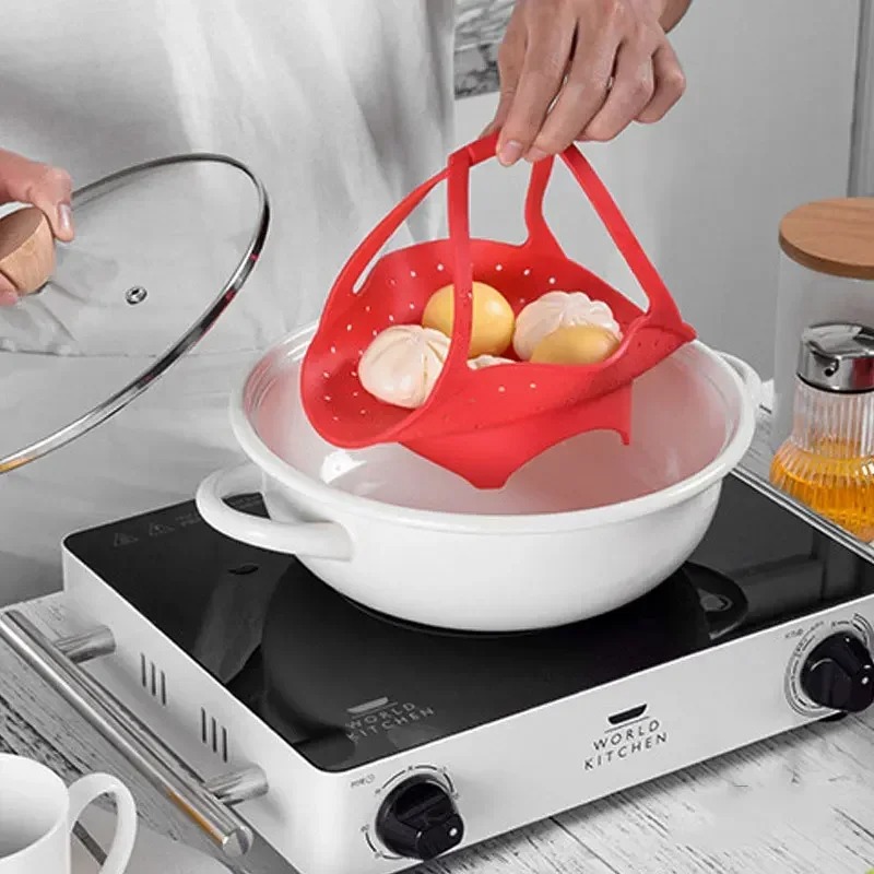실리콘 확장 및 접이식 식품 과일 및 야채 기선 서랍  - Silicone Steamer Basket 리뷰 및 가격