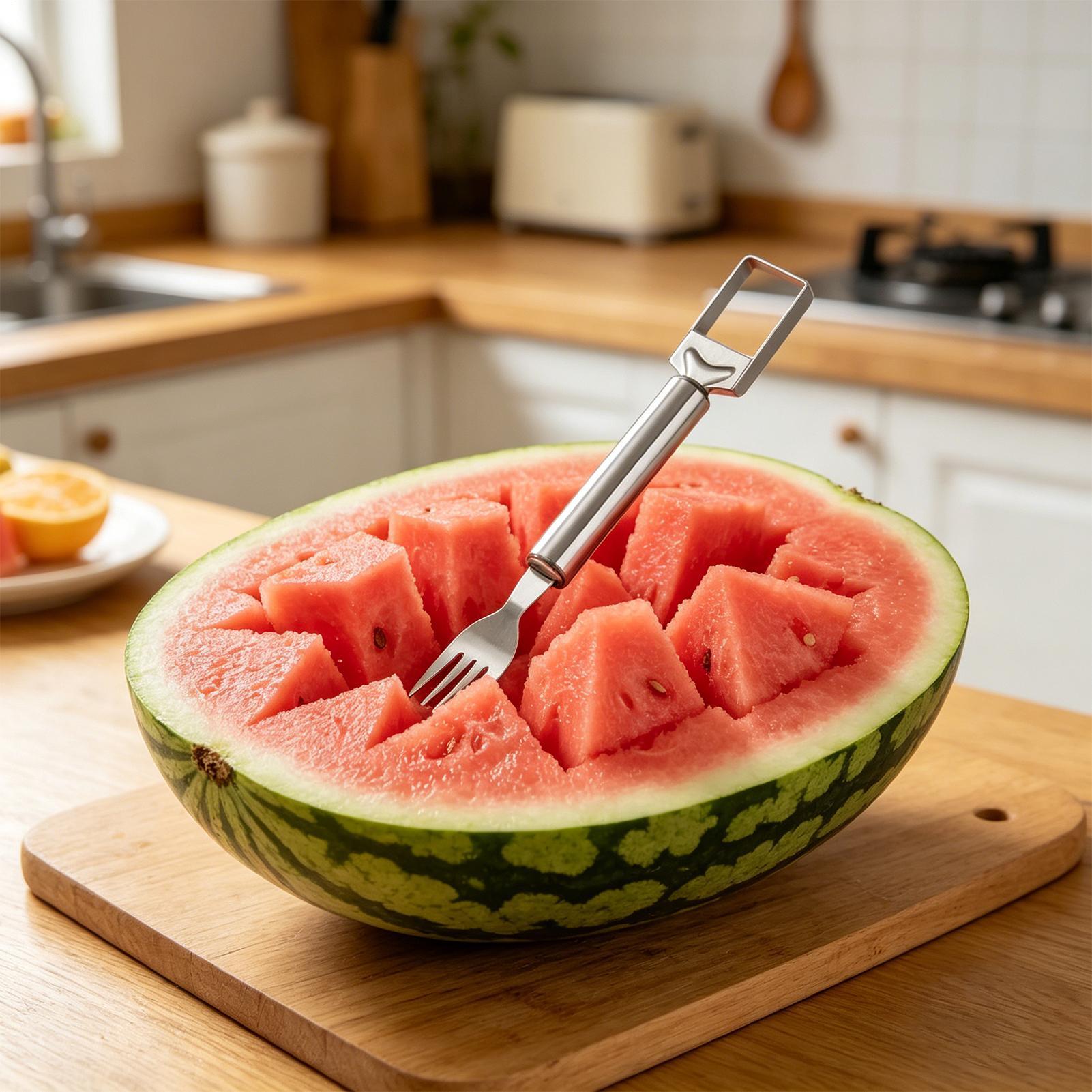 수박 슬라이서 더블 헤드 키친 포크 스테인레스 스틸 과 - Watermelon Slicer Cutter 리뷰 및 가격
