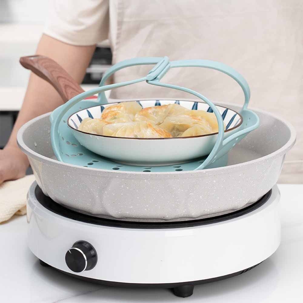 긴 손잡이 실리콘 찜기 바구니 재사용 가능 논스틱 음식 - Silicone Steamer Basket 리뷰 및 가격
