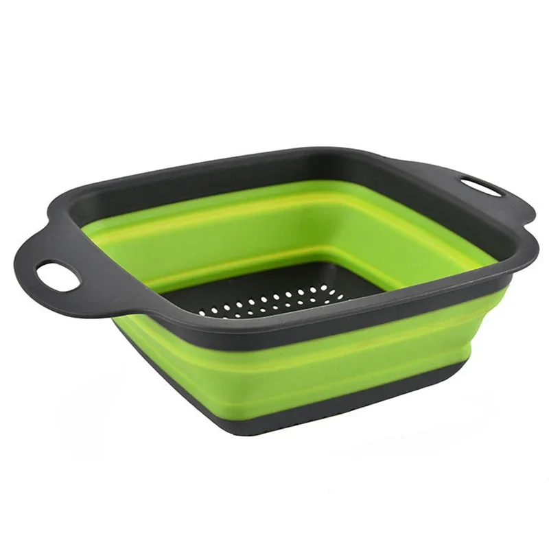 새로운 접이식 야채 세척 바구니 야채 과일 필터 휴대용 - Silicone Steamer Basket 리뷰 및 가격